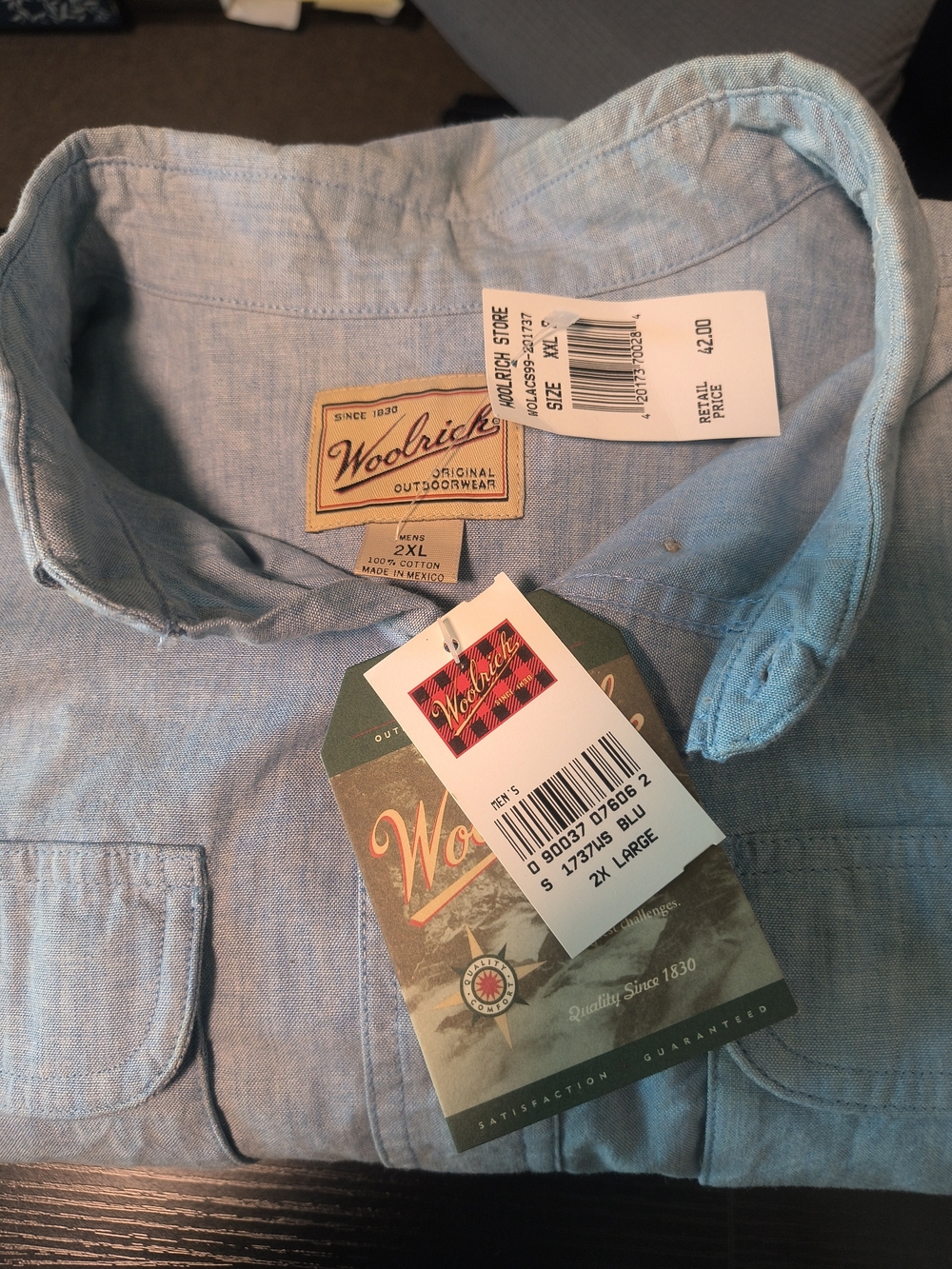 Woolrich Men's Light Blue Shirt Jacket